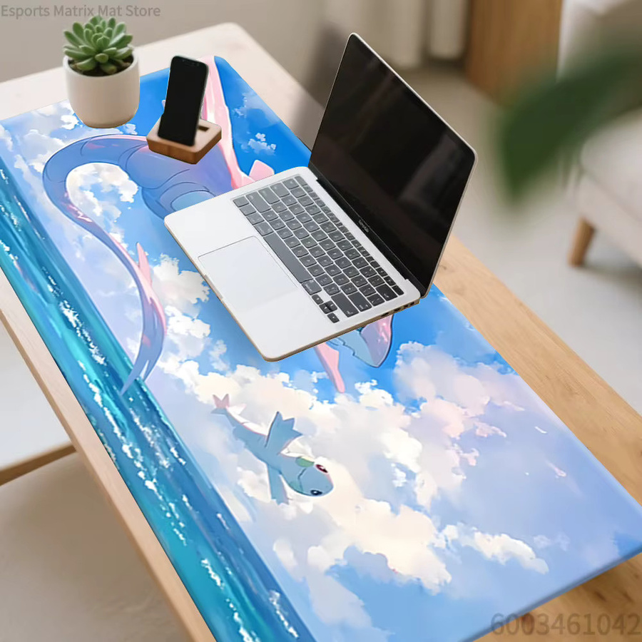 Potdemiel Gaming-Mauspad Pokemon Latias und Tynamo Sky Ocean Anime Extended Schreibtischunterlage für PC und Laptop, Mehrfarbig - Bild 2
