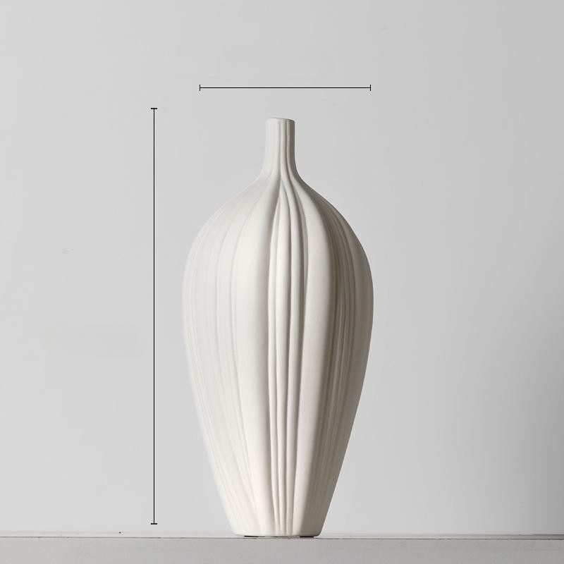 Yiran Furniture Keramikvase in Weiß für Trockenblumenarrangements im modernen chinesischen Stil, Höhe: 50 cm - Bild 1