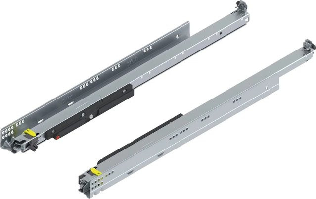 Blum Movento Vollauszug Tip On 766H7000T, Nennlänge: 700 mm, Belastbarkeit bis 60 kg, Farbe: Silber - Bild 1