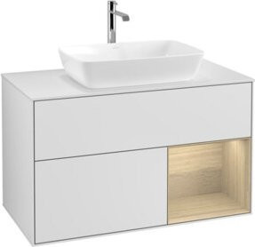V&B Waschtischunterschrank Finion 100 in Weiß lackiert mit offener Ablage B/T/H: 100 x 50,1 x 50,1 cm - Bild 1