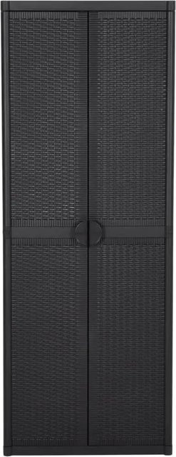 vidaXL Gartenschrank in Schwarz mit Rattan-Optik aus Polypropylen, B/T/H: 65 x 45 x 172 cm - Bild 1