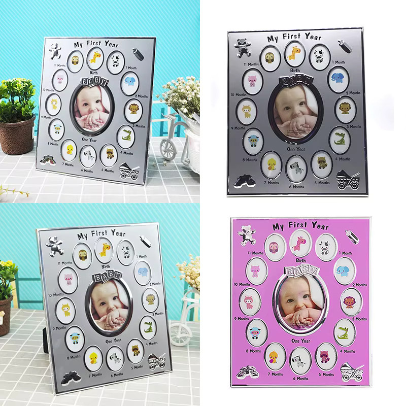 Modernes Fotoalbum-Ornament aus Metall in Pink für Baby-Andenken und Wohnkultur - Bild 2