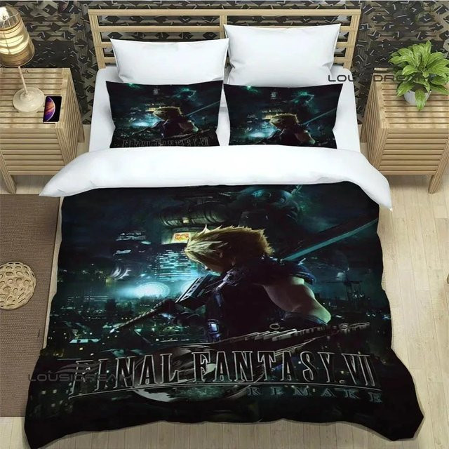 Final Fantasy Bettwäsche-Set aus Mikrofaser mit Motivdruck, Multicolor, B/H: 200 x 200 cm - Bild 1