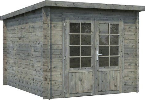 PALMAKO Blockbohlenhaus Ella aus Fichtenholz in Grau, B/H/T: 264 x 214 x 340 cm - Bild 1