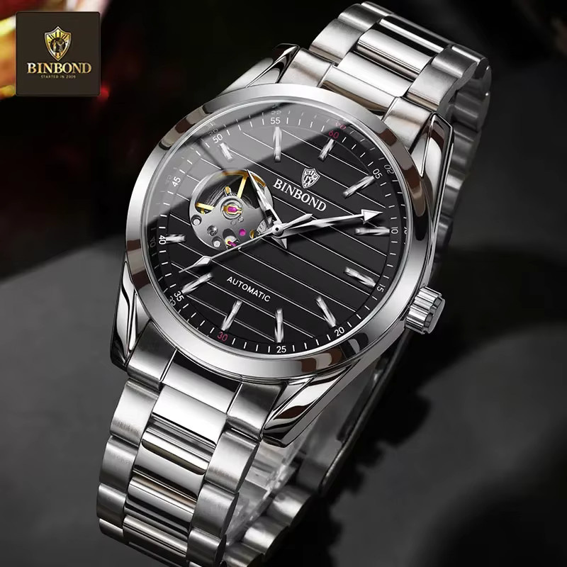 BINBOND Armbanduhr, Automatik, Edelstahl, Silber, Herren - Bild 2