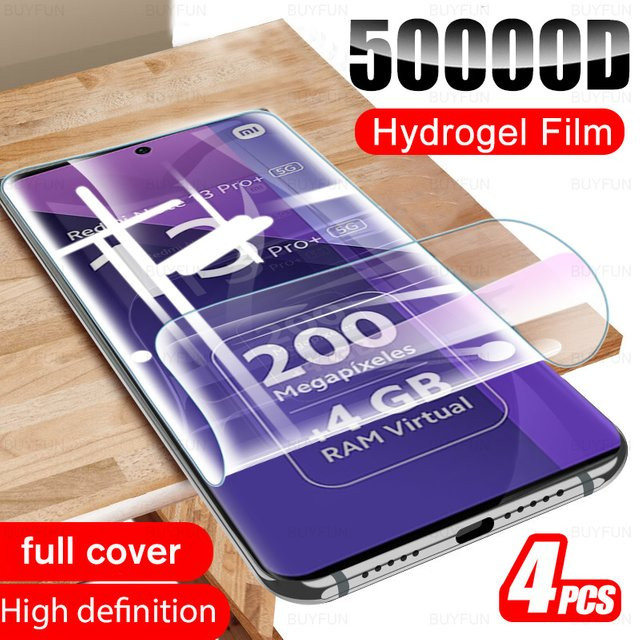 4 Stück Xiaomi Redmi Note 13 14 15 Pro+ 5G Hydrogel-Displayschutzfolie, transparent - Bild 1