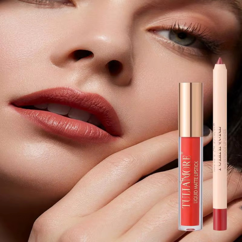 DIMSHOW Lipgloss und Lipliner-Set, matter Lippenstift - Bild 2
