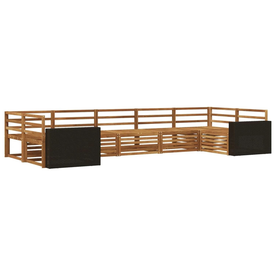 vidaXL Outdoor-Sofagarnitur aus Akazienholz in Braun, 7-teiliges Set mit Polstern und Armlehnen - Bild 2