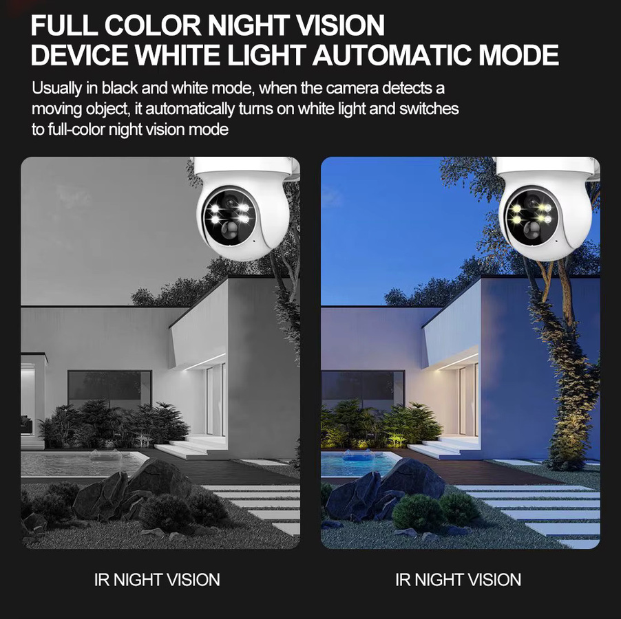 Uzoom 8Ch CCTV Sicherheitssystem mit 4MP Wifi Solarkameras, NVR, Bewegungserkennung, Zwei-Wege-Audio und IR Nachtsicht in Weiß - Bild 5