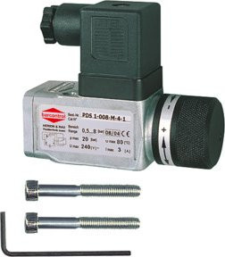 Riegler Druckschalter mit elektrischem Anschluss Gerätestecker Form A, G 1/4, Druckbereich 0,5-8 bar - Bild 1