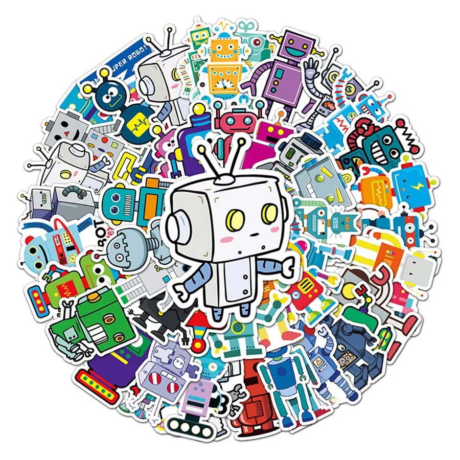 GOGOTU Roboter Kawaii Graffiti Aufkleber, 50-teiliges Set - Bild 3