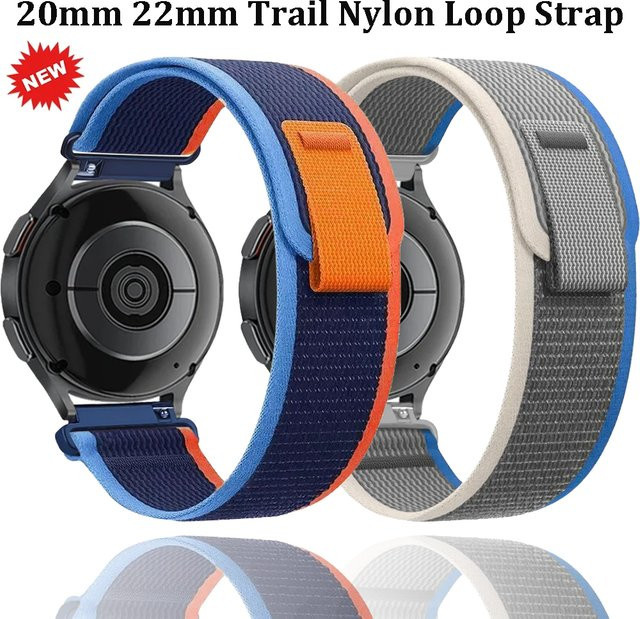 Uhrenarmband Trail Nylon Loop, Schwarz, Unisex, 20mm 22mm - Bild 1
