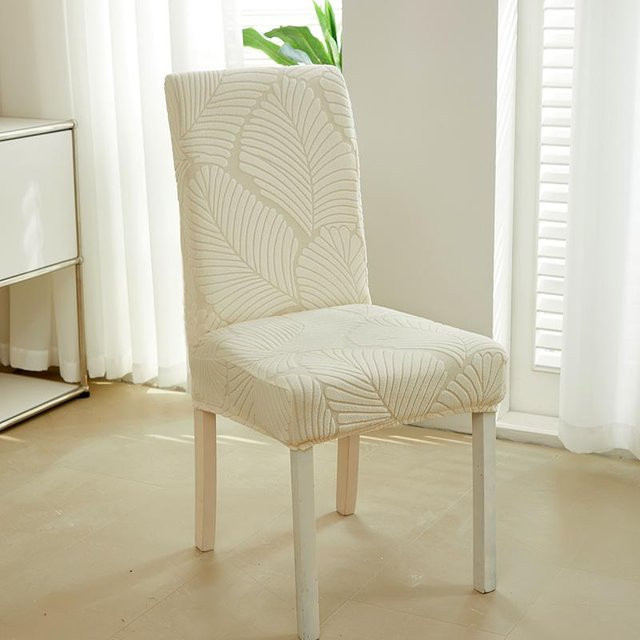 Traummacher Jacquard Esszimmerstuhlbezug elastisch in Beige - Bild 1
