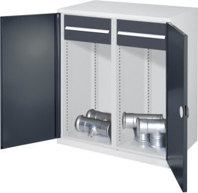 Kappes Schwerlastbeistellschrank Mod. 75 in Grau mit Doppelwandtüren, 2 Schubladen und Schloss, B/T/H: 60 x 60 x 111 cm - Bild 1