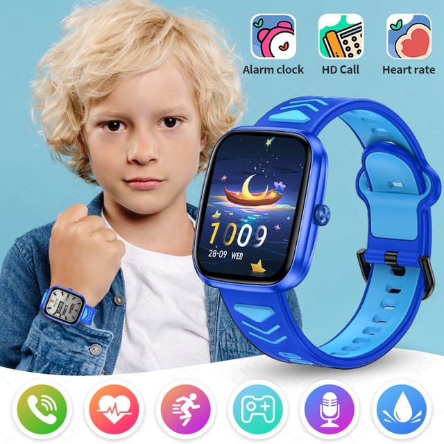 LIGE Kinder Smartwatch mit HD-Touchscreen in Blau für iOS und Android mit Musikfunktion und Spielen - Bild 1