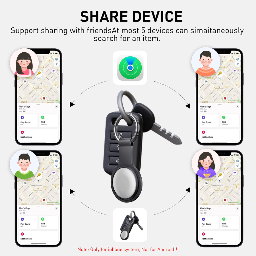 XMSJ 2er-Pack Anti-Verlust-Tracker als Ersatz für Apple AirTag mit Find My GPS-Funktion für Gepäck und Schlüssel (MFi zertifiziert) - Bild 4