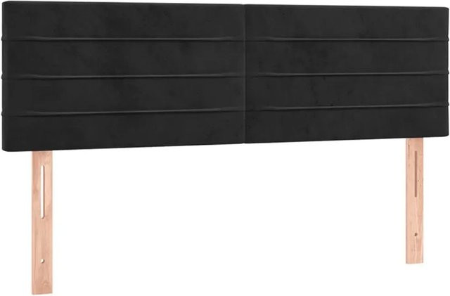 vidaXL LED Kopfteil in Schwarz aus Samt mit USB-Ladeanschluss und RGB-Beleuchtung, B/H: 144 x 78/88 cm, Tiefe: 5 cm - Bild 1