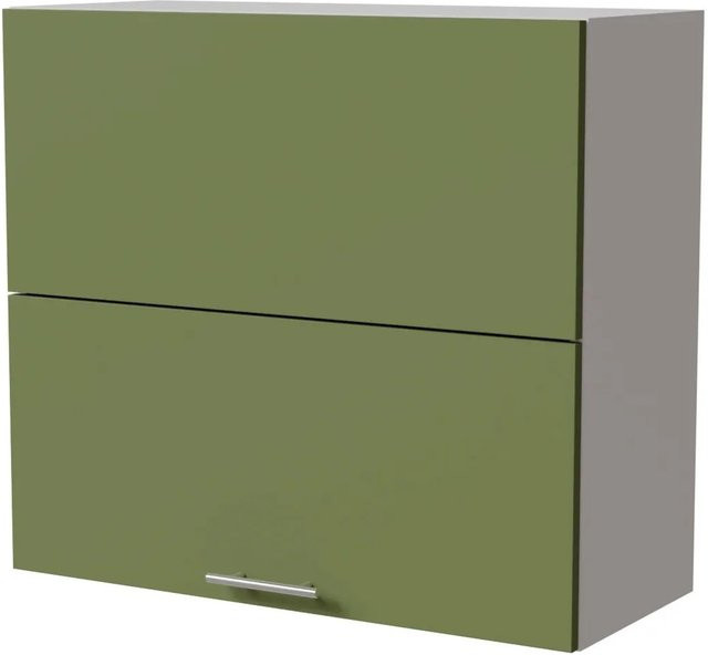 Feldmann-Wohnen Klapphängeschrank Brerra W8B/80-AV in Weiß und RAL 6025 Farngrün Matt, B/T/H: 80 x 32,5 x 72 cm - Bild 1