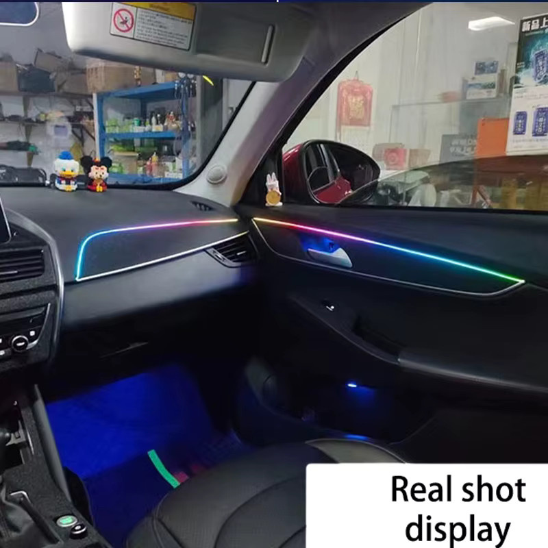 Universal Auto LED Umgebungslicht in Schwarz mit 64 RGB Farben und Acryl Lichtleiter zur Innenraum-Dekoration - Bild 6