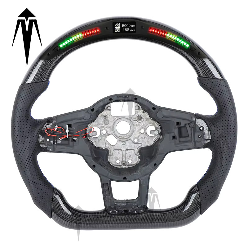 MEGALOMANIA LED Carbon Fiber Lenkrad in Schwarz für Volkswagen Golf 6 Golf 7 Polo Passat GTI GTD GTS GTE R-Line - Bild 2