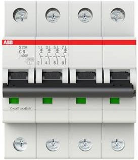 ABB S204-C8 Leitungsschutzschalter 8A 400V in Weiß - Bild 1