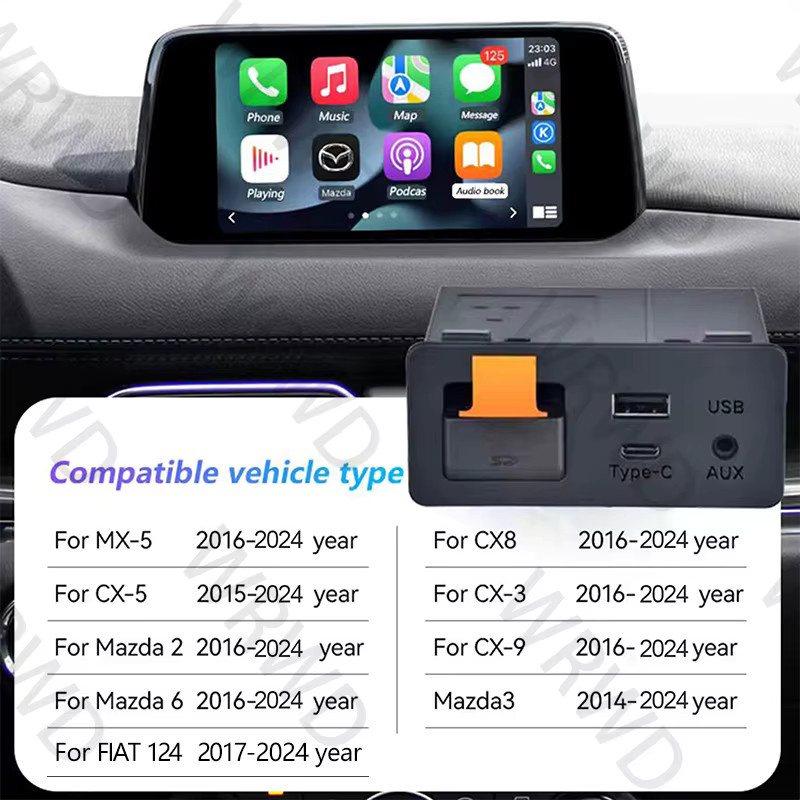 Mazda CarPlay und Android Auto USB-C Nachrüst-Adapter Kit mit USB-C Anschluss, Schwarz, TK78669U0C - Bild 5