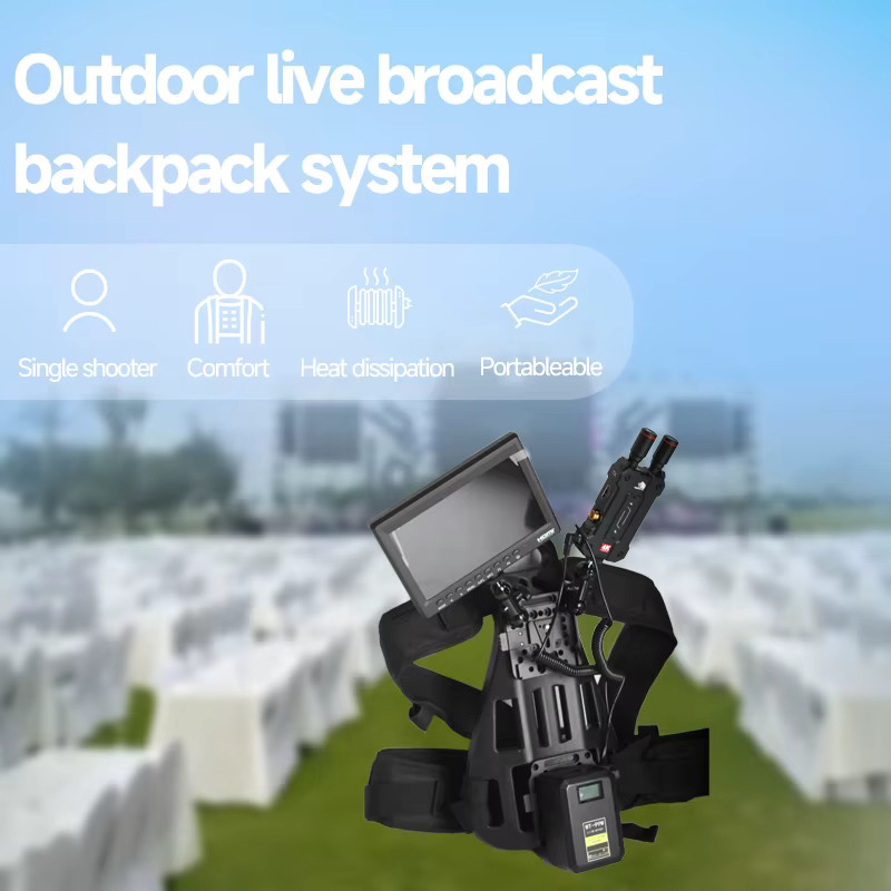 RingTeam Rucksack-Rig in Schwarz mit V-Mount-Schnellverschluss und verstellbaren Komfortgurten für Outdoor-Livestreaming und Filmaufnahmen - Bild 2