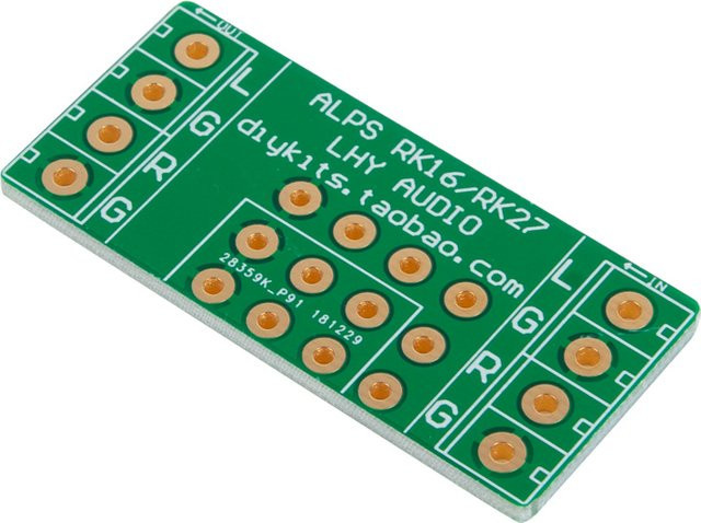ALPS RK16 RK27 Lautstärke-Potentiometer PCB-Konvertierungsadapter Lötplatine doppelseitig vergoldet in Grün - Bild 1