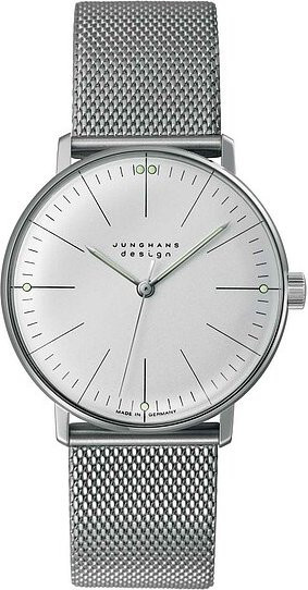 Junghans Armbanduhr Max Bill, Handaufzug, Edelstahl, 34 mm, Silber, Unisex - Bild 1