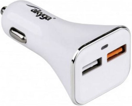 Akyga KFZ USB Ladegerät 15W mit 2x USB-A, USB-C und Micro-USB in Weiß und Orange - Bild 1