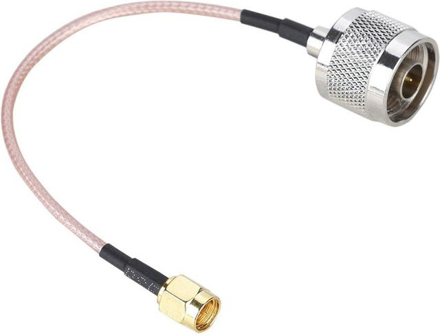 Igeteck SMA-Stecker auf N-Typ-Stecker Verbindungskabel RG316 in Silber, Länge: 15 cm - Bild 1
