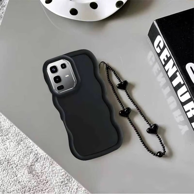 Wellenförmige Silikon-Handyhülle für Infinix Note 50, Note 40 Pro, Note 60, Farbe: Schwarz - Bild 5