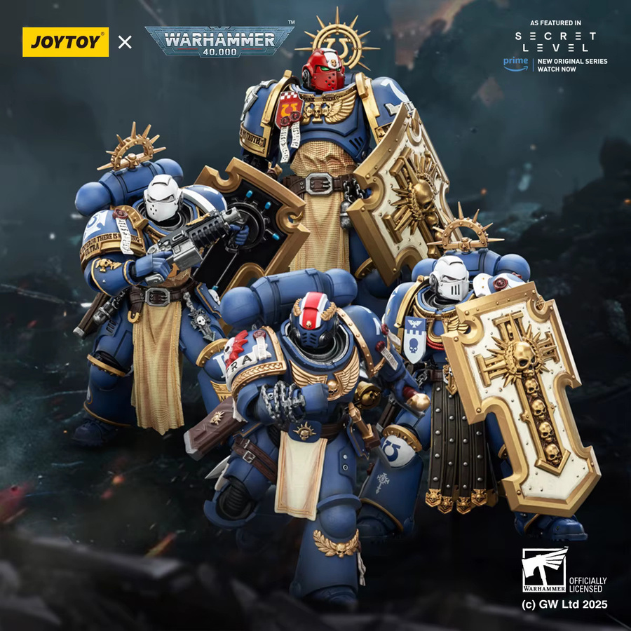JOYTOY Warhammer 40K Ultramarines Titus mit Laurels of Victory Metaurus Levantus Torvald, 1/18 Actionfigur - Bild 2