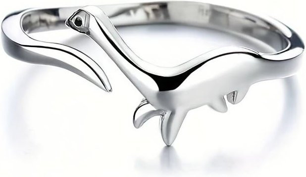 Dinosaurierring Damen, Silber, Zinklegierung, verstellbar - Bild 1