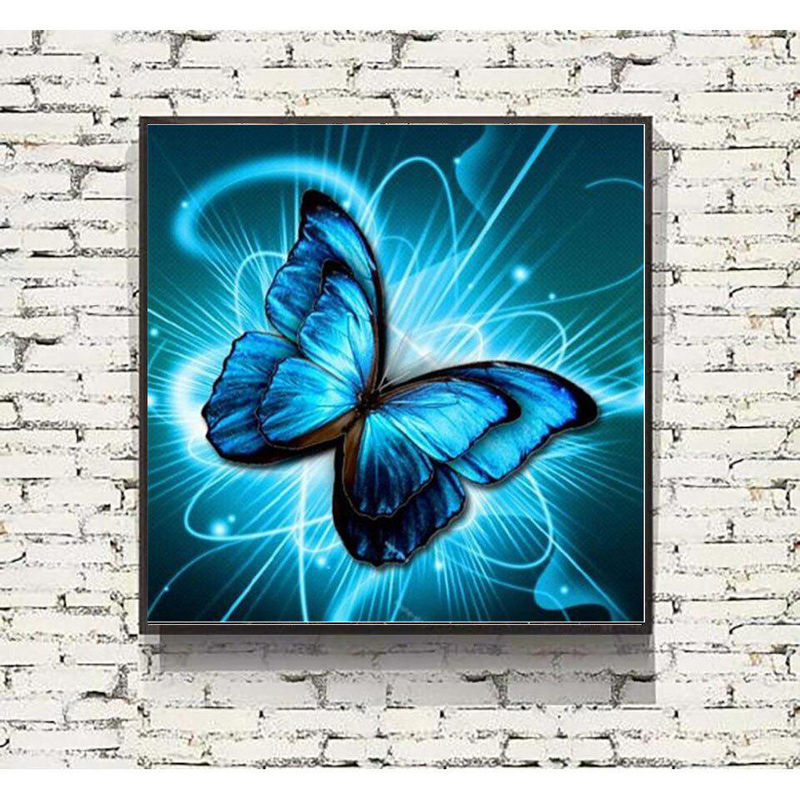 FIYO DIY Diamantmalerei Schmetterling als Kreuzstich-Stickerei in Multicolor, B/H: 30 x 30 cm - Bild 5