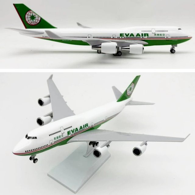 ZOCO Eva Air 747 Flugzeugmodell, Modellflugzeug, Maßstab 1:50, 30 cm - Bild 1