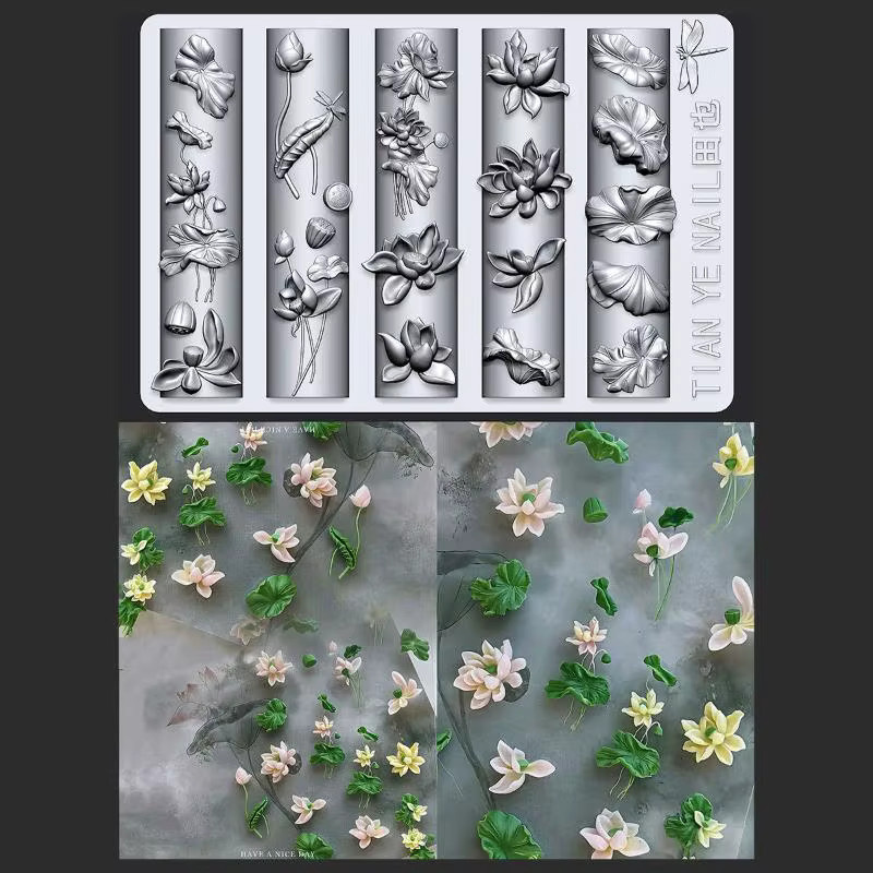 Jiauting 3D Silikon Nagelform Blume, Transparent, DIY Nagelkunst - Bild 2
