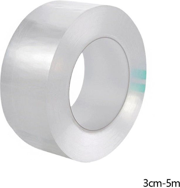 GreenYard Transparentes Nano-Klebeband aus Acryl, Wasserdichtes und Schimmelresistentes Dichtungsband für Küche, Bad und Dusche, Breite: 3 cm, Länge: 5 m - Bild 1