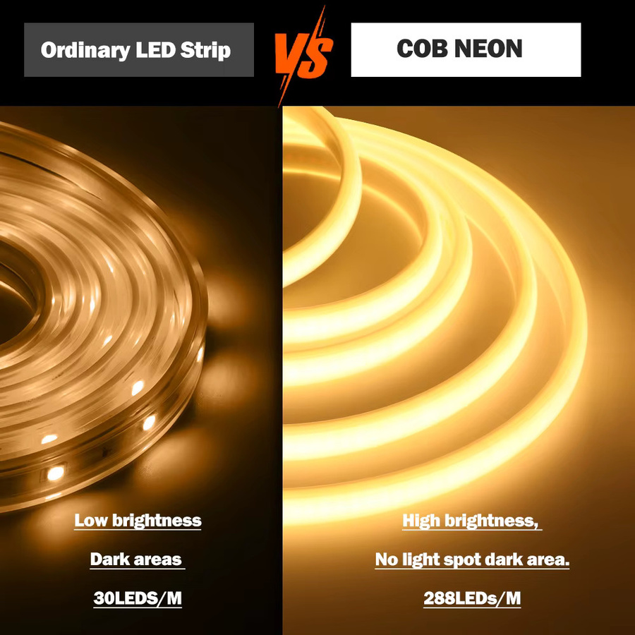 XUNATA COB Neon LED-Streifen Weiß, 220V, 288 LEDs, wasserdichtes flexibles Außenbandlicht für die lineare Heimdekoration - Bild 5