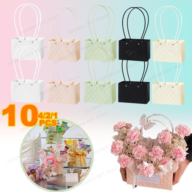Wasserdichte und wiederverwendbare Blumen-Einkaufstasche aus Kunststoff für Hochzeiten und Partys - Bild 1