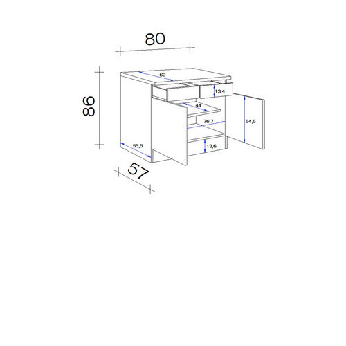 Flex-Well Küchenunterschrank Nepal in Sonoma Eiche Nachbildung, Breite: 80 cm, Höhe: 86 cm, Tiefe: 53,2 cm - Bild 3
