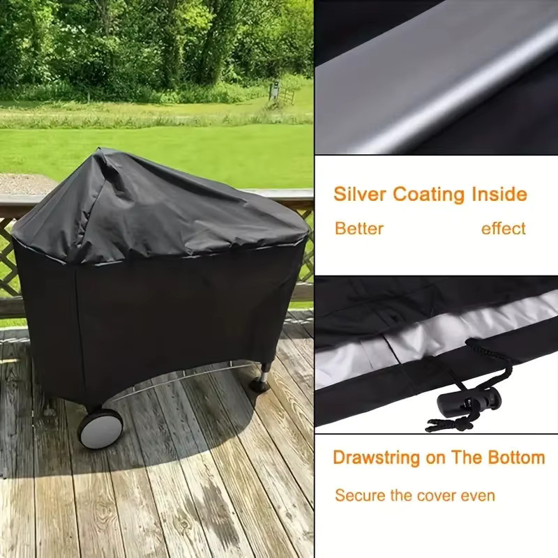 Weber Performer Deluxe Holzkohlegrillabdeckung 22 Zoll in Schwarz mit verstellbarem Kordelzugverschluss - Bild 2