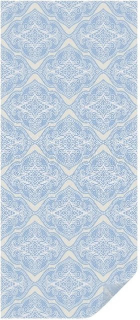 Tulup Fensterfolie Blumenschmuck in Blau, blickdichte Milchglasfolie als Sichtschutz, Breite: 50 cm, Höhe: 116 cm - Bild 1