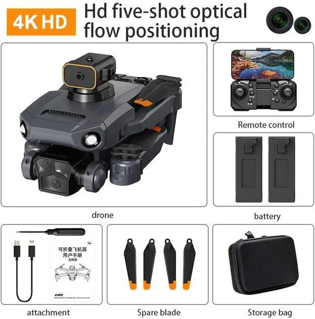 LYZRC P8 Pro 4K Drohne mit 8K ESC Dual HD Kamera, 5G Bürstenloser Motor, GPS und Hindernisvermeidung, faltbarer Quadcopter in Schwarz - Bild 1