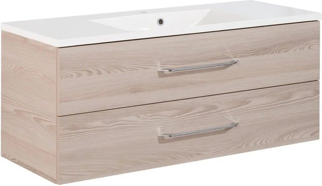 Fackelmann Badmöbel-Set B.clever in Alaska Esche mit Mineralguss-Waschtisch, B/H/T: 120 x 50,8 x 46 cm - Bild 1