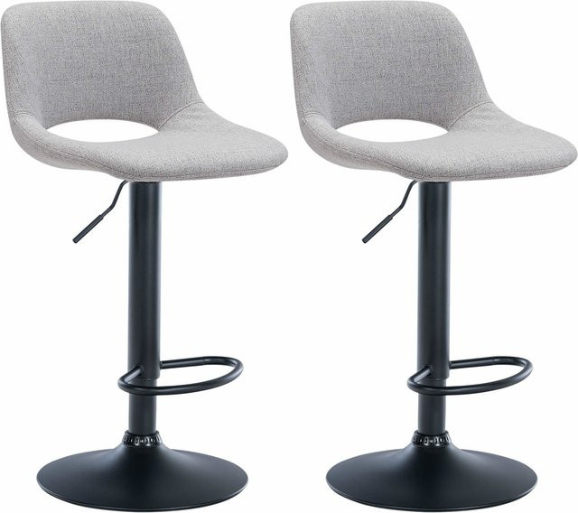 CLP 2er Set Barhocker Camden modern in Grau mit Stoff-Bezug - Bild 1