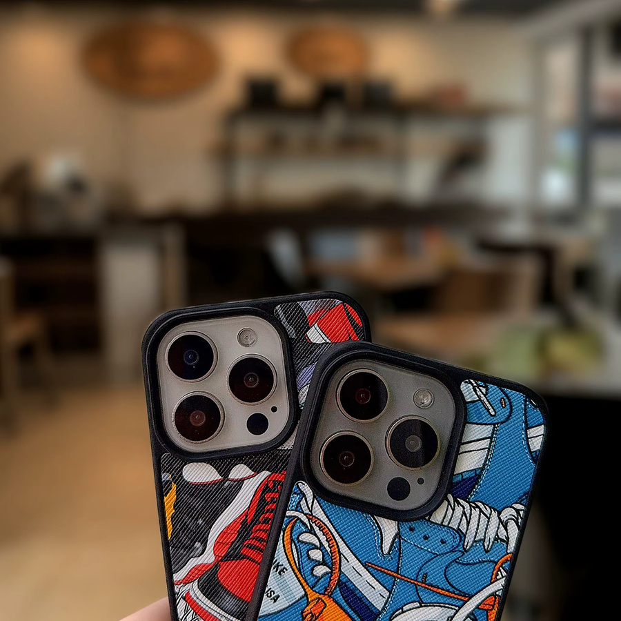 Luxus Leder Handyhülle im Streetwear-Design für Samsung Galaxy S25 S24 S23 Ultra Plus mit Anti-Drop Schutz, Multicolour - Bild 2