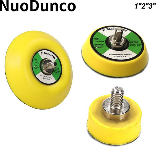 NuoDunco Pneumatische Schleifscheiben-Trägerplatte mit M6-Gewinde für Polierer und Schleifwerkzeuge, Gelb, 1/2/3 Zoll - Bild 1