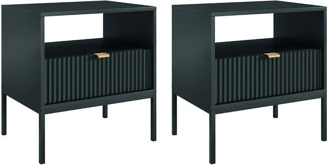 Nachttisch Liouba von Pascal Morabito in Schwarz, Höhe: 54 cm - Bild 1