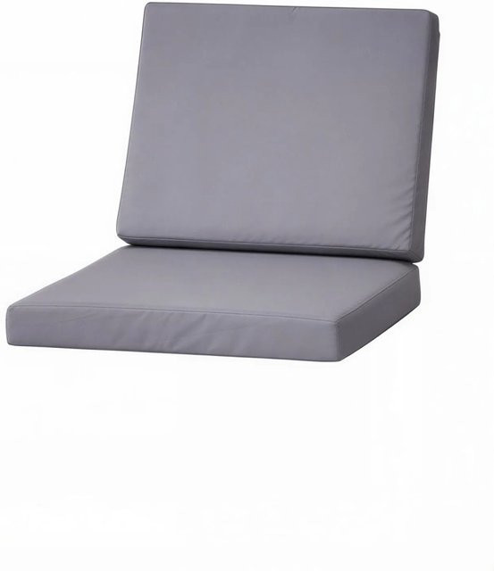 Setgarden Flat 2er Set Sitzkissen für Polyrattan Sessel in Grau mit abnehmbarem Bezug, Sitzkissen B: 50 cm, T: 52 cm, H: 7 cm und Rückenlehne B: 50 cm, H: 56 cm - Bild 1